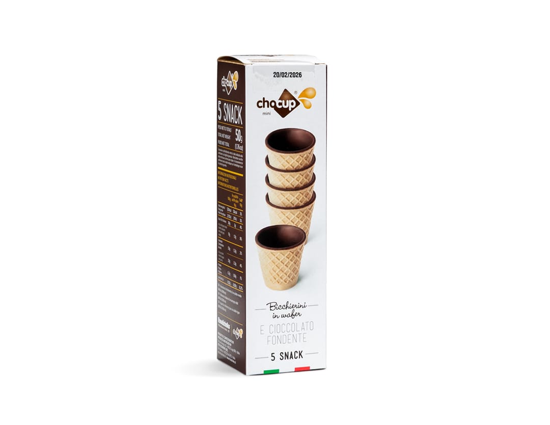 Mini Bicchieri Chocup - cialda ricoperta di cioccolato - 5 pezzi